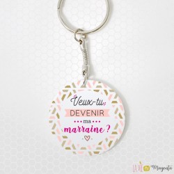 Porte-clés - Veux-tu devenir ma marraine ?