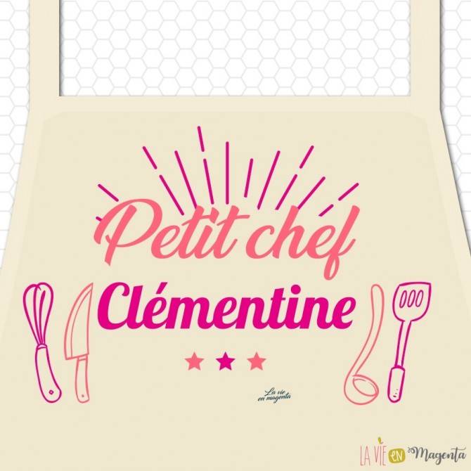 Tablier enfant - Petit chef + prénom fille