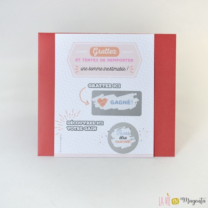 Carte à gratter Tantine - Tu vas être tantine