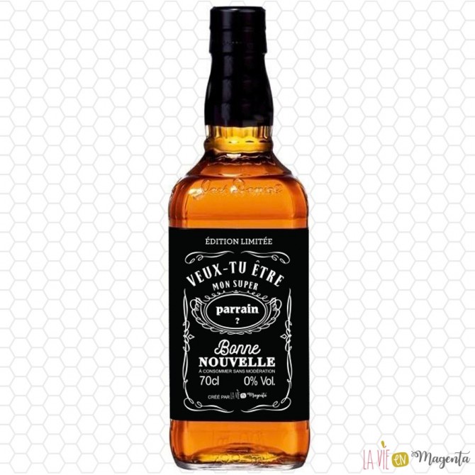 Etiquette bouteille whisky parrain