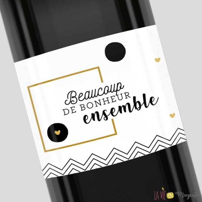 Etiquette de bouteille - Beaucoup de bonheur ensemble