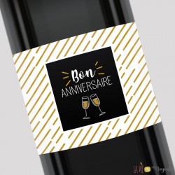 Etiquette pour bouteille - Bon anniversaire