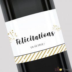 Etiquette pour bouteille - Félicitations ça se fête !