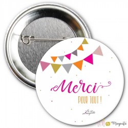 Badge merci pour tout - rose