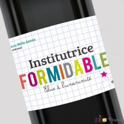 Etiquette de bière ou vin instituteur formidable