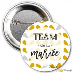 Badge Team de la mariée - fleurs