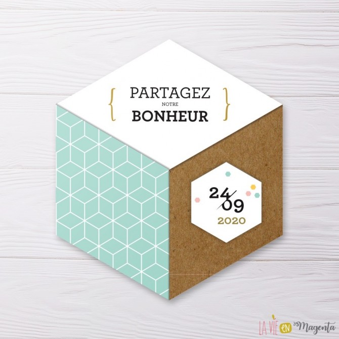 Faire-part Hexagone