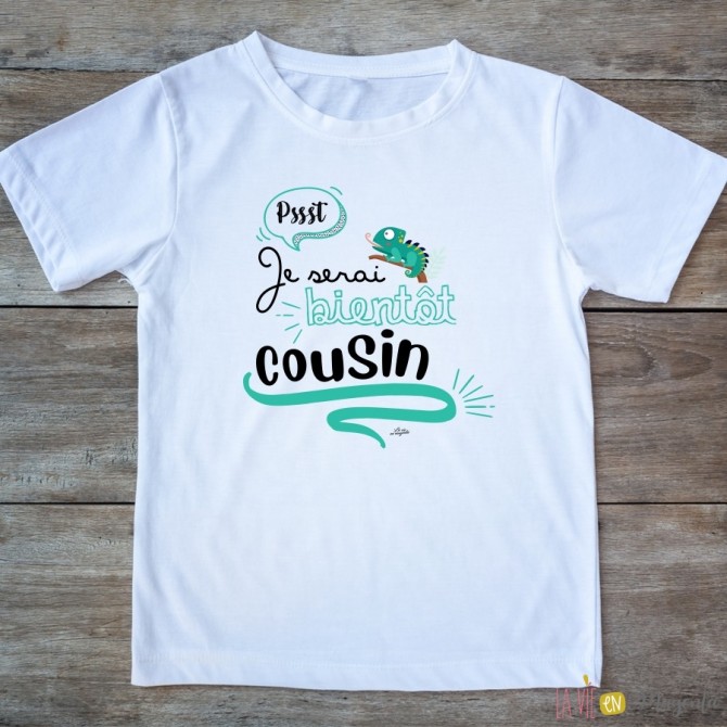 T-shirt Je serai bientôt cousin 2/4 ans