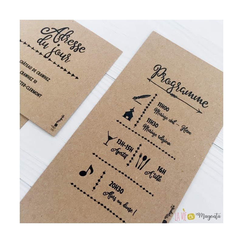 faire-part mariage lavande champêtre chic - Paperandkraft