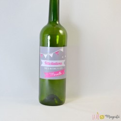 Etiquette de vin Félicitations-fuchsia 