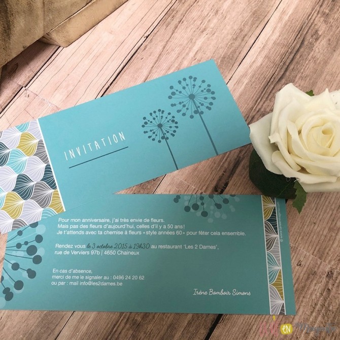 Invitation Floral Turquoise