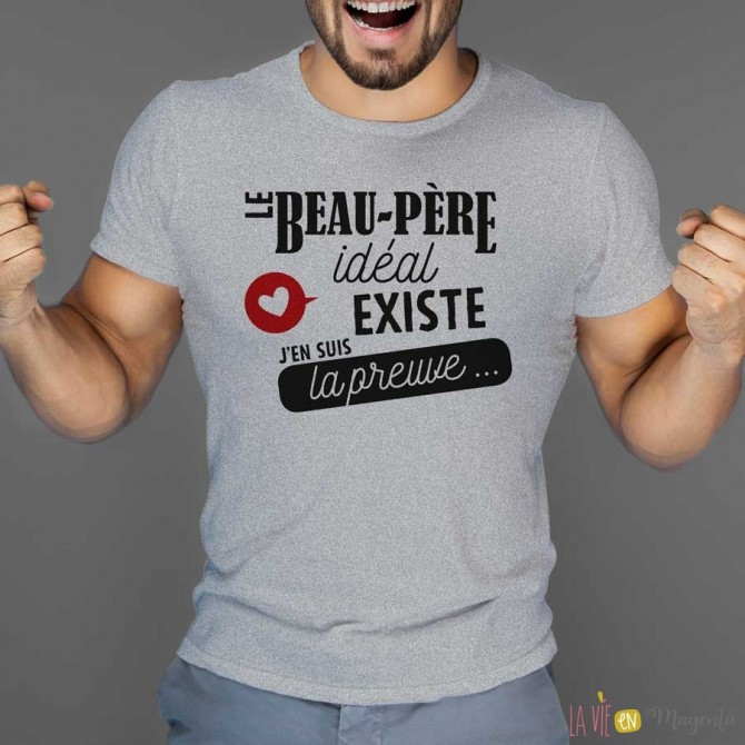 T-shirt imprimé pour beau-père idéal. cadeau original beau-père