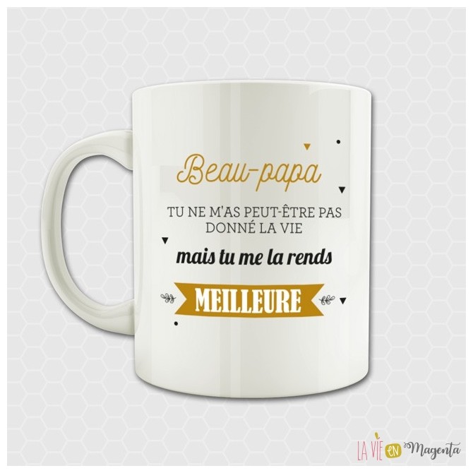 Joli mug pour beau-père. Tasse pour beau-père. Merci beau-père