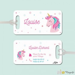 Etiquette bagage licorne