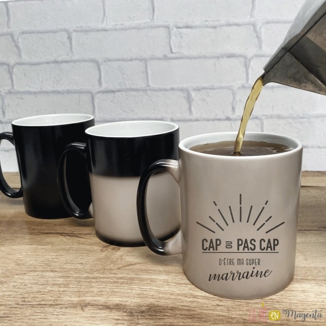 Mug magique - Cap ou pas cap d'être ma super marraine ?