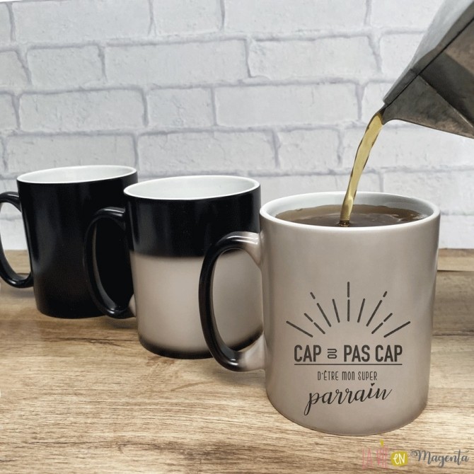 Mug magique - Cap ou pas cap d'être mon super parrain ?