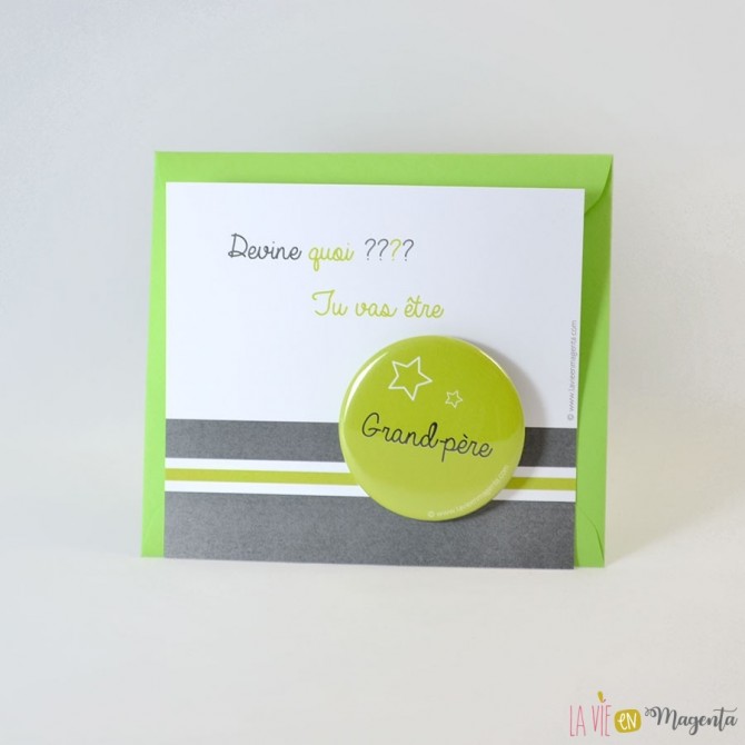 Badge grand-père - devine quoi