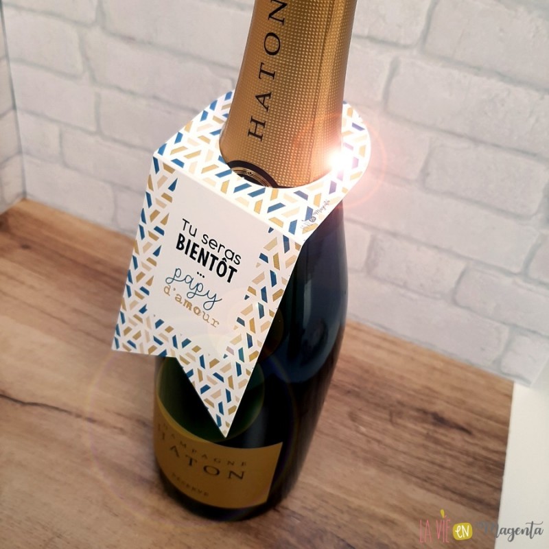 Étiquette Vin et Champagne Annonce Grossesse Grands Parents • Pamela Loops  – Elya & Gaspard