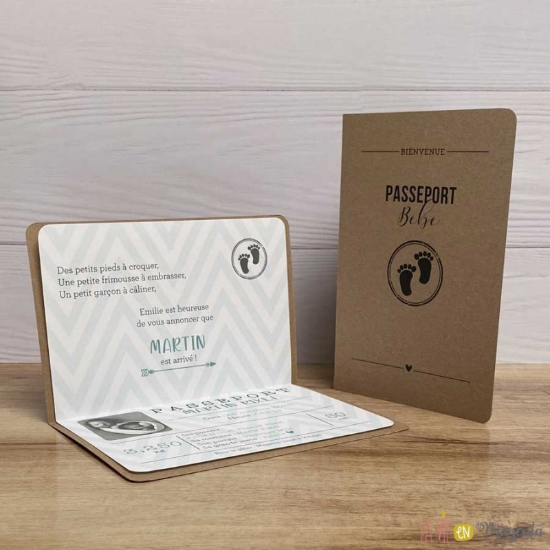 Carte à gratter faire part de naissance garçon à personnaliser