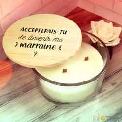 Joli coffret bougie et diffuseur de parfum pour demande de marraine