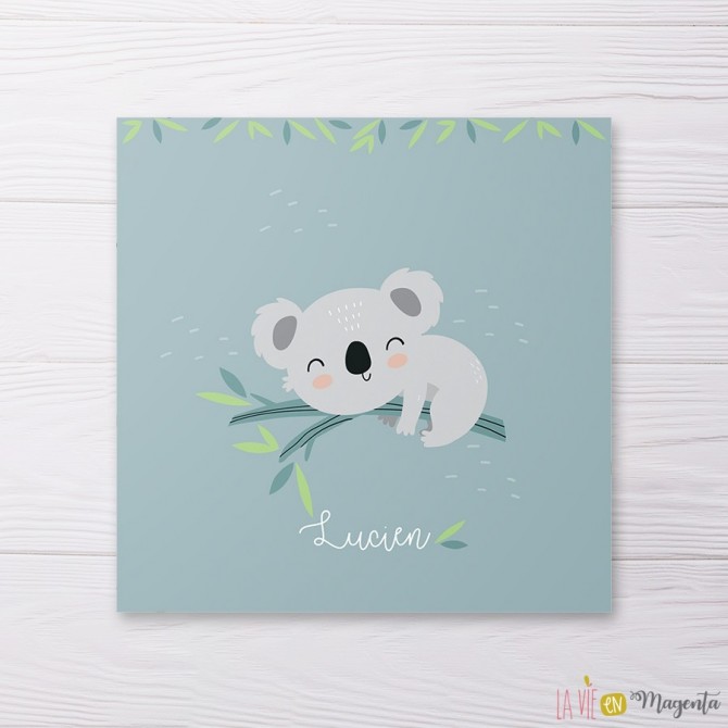 Faire-part Famille koala feuillu