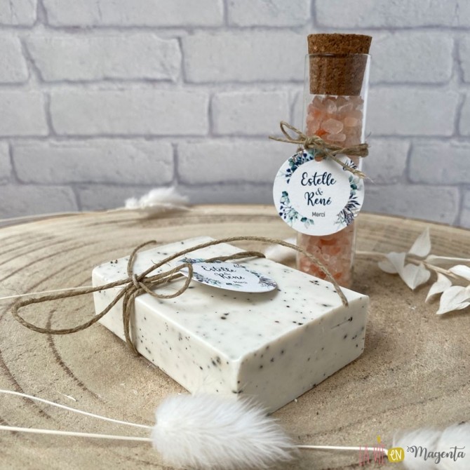 Fiole sel de bain cadeau invité mariage