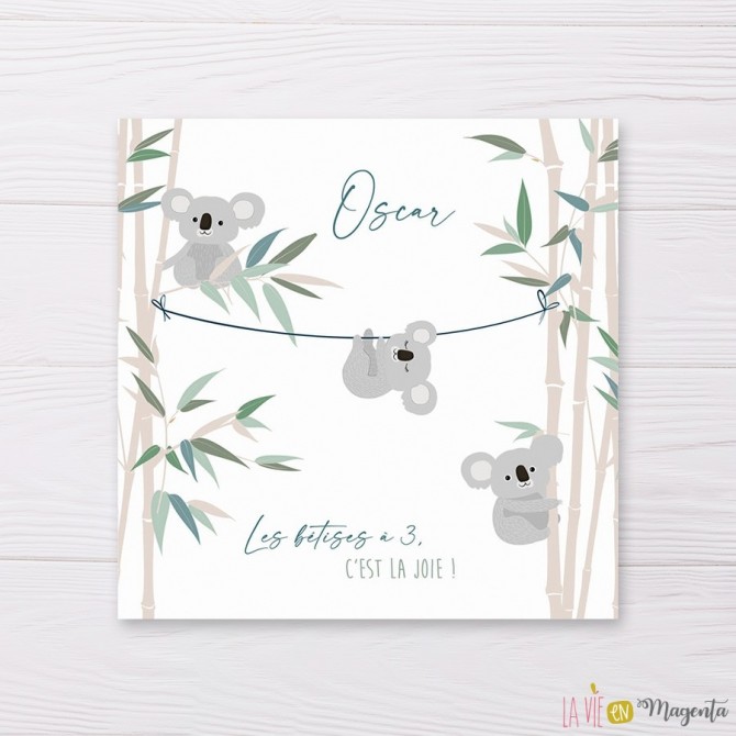 Faire-part Koala feuillu