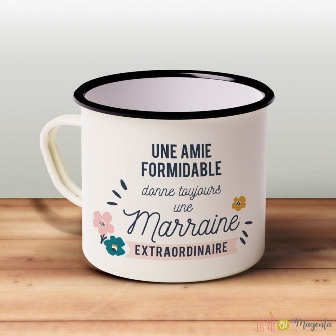 Mug émaillé - demande marraine