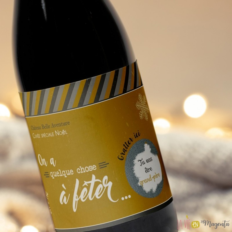 Étiquettes pour Bouteille de Vin - la cuvée du Père Noël