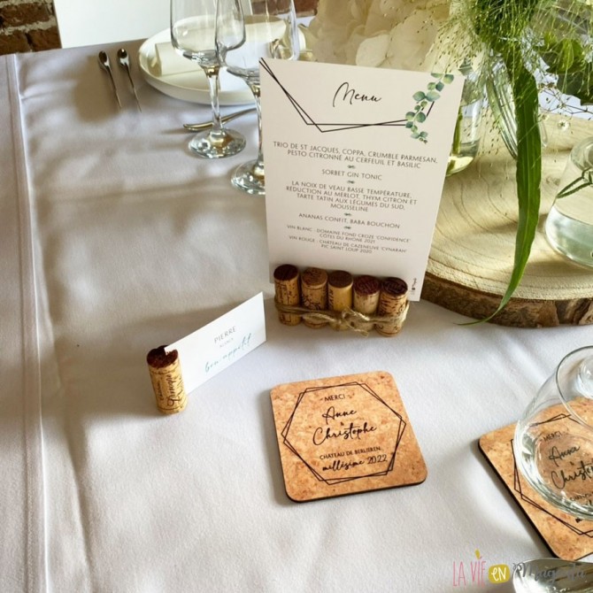 Sous-verre cadeau invités mariage