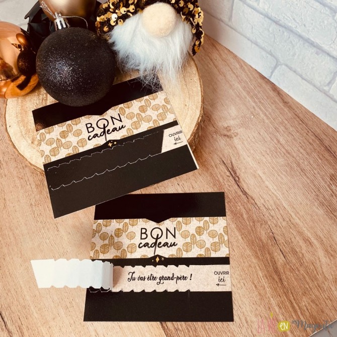 Bon cadeau noir annonce grand-père
