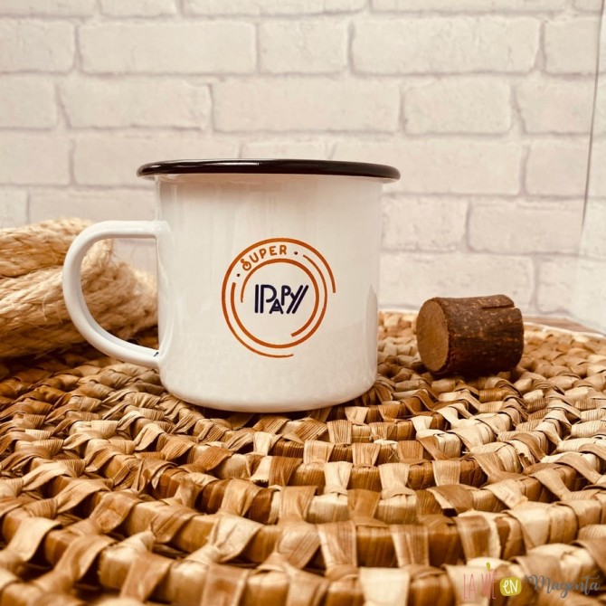 Mug emaillé - super papy rond