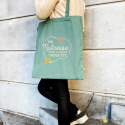 Totebag coton Maitresse la plus chouette