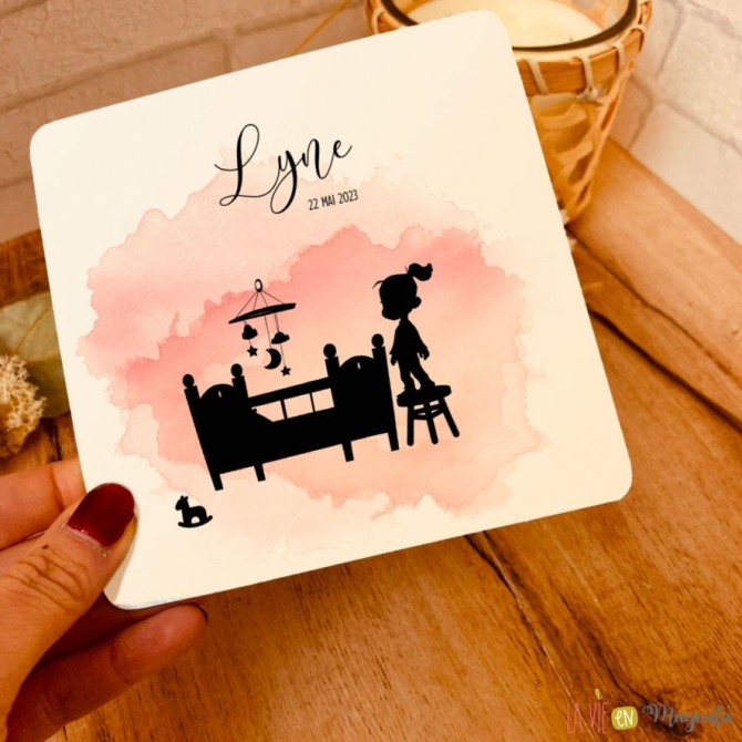 Faire-part Silhouette berceaux fille