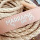 Porte-clés lanière - marraine en or