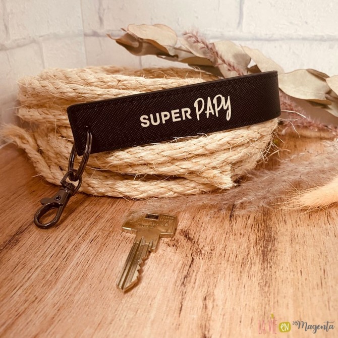 Porte-clés lanière - super papy